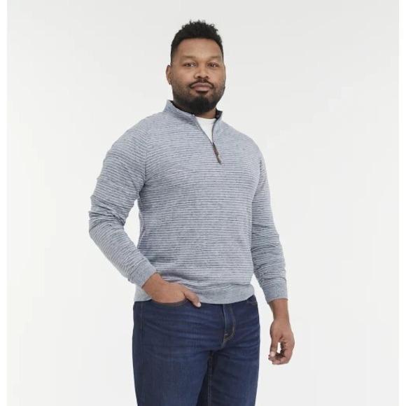 johnnie-O Other - Johnnie O Sweater Men XXL 2XL Skiles Striped Quarter Zip Casual Pullover Lyocell